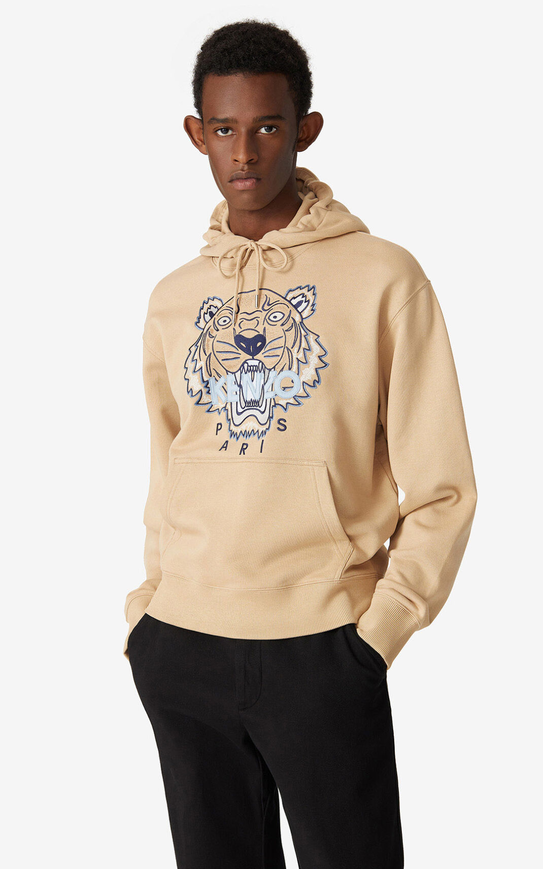 Sweat A Capuche Kenzo Homme Tiger Beige HEMVQ-3192